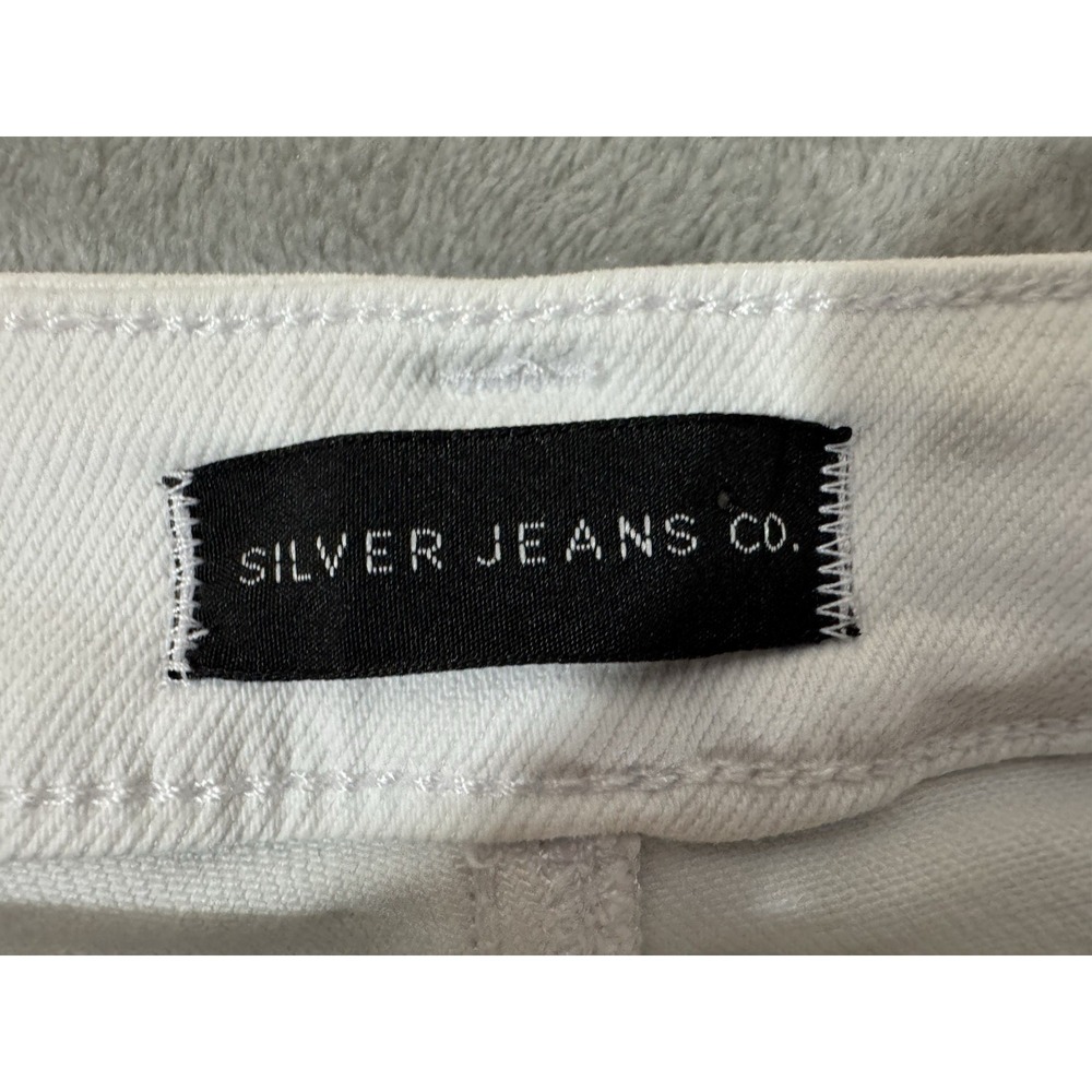 Silver Jeans Womens W31 L27 White Relaxed High Rise Wide Leg Patch Pockets Rayon - Picture 3 of 16